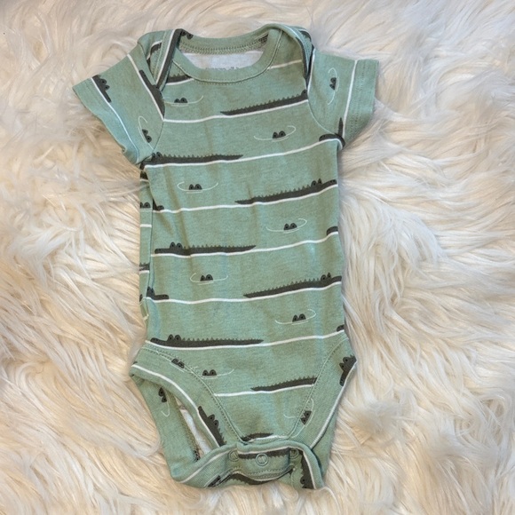 Green Alligator Print Kids Bodysuit - Picture 1 of 3